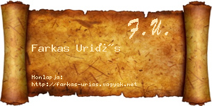 Farkas Uriás névjegykártya